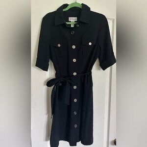 Elegant Black Button-Down Dress